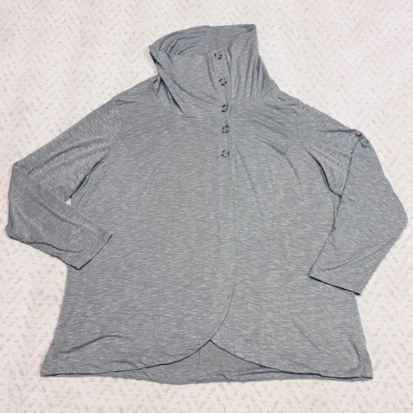 Maurices Sweaters - Maurices Lightweight Cardigan Jacket Size 3X Grey Cowl High Neck Office School